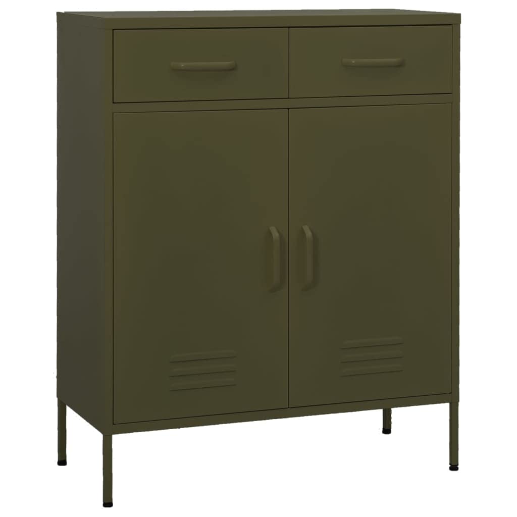 Aufbewahrungsschrank aus Metall mit 2 Schubladen, Aktenschrank mit 2 Türen und Regalen, 80x35x102cm