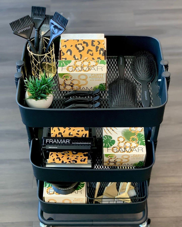 FRAMAR Leopard Strähnenfolie Für Friseur - Alufolie Friseur, Alufolie Für Strähnen Set, Haarfolie, S