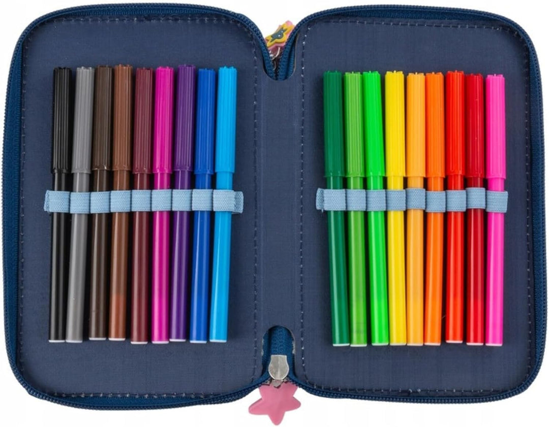 Goldkids - Federmäppchen 3 Fächer - Mäppchen für Mädchen und Jungen - Federmappe 3-Fach Federtasche