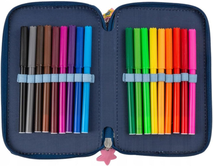 Goldkids - Federmäppchen 3 Fächer - Mäppchen für Mädchen und Jungen - Federmappe 3-Fach Federtasche