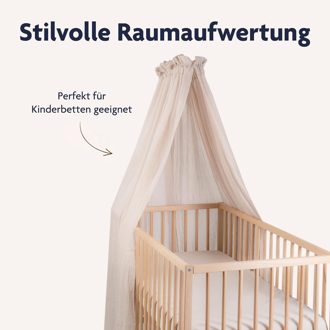 Julius Zöllner Betthimmel aus Voile – für Babybett & Kinderbett – Kinderzimmer Deko – Sand, Sand
