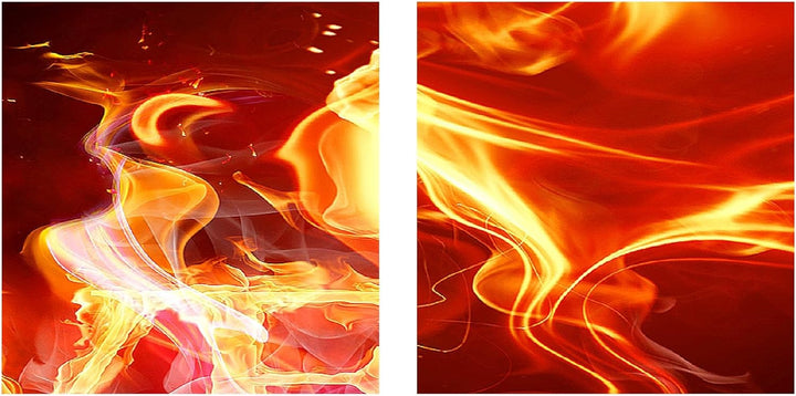 Runa Art Bild Modern Abstrakt Feuer Love - Made in Germany - Wandbilder Liebe Braun Orange 4 Teilig