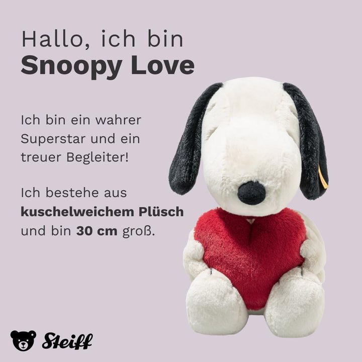 Steiff Kuscheltier Snoopy Love, Süsses Stofftier, Kinder, Jungen & Mädchen, Friends, Plüschtier 30 c