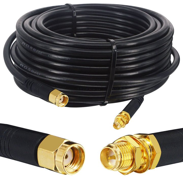 Boobrie Verbessert SuperFlex RG58 Koaxialkabel RP-SMA Kabel 10M RP-SMA-Stecker auf RP-SMA-Buchse Kab
