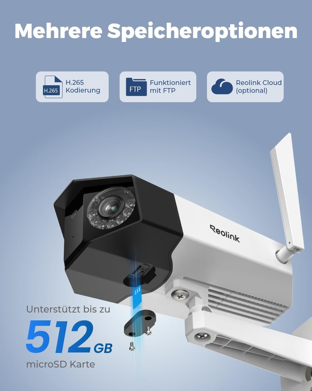 Reolink 4K Dual-Lens WLAN Überwachungskamera Aussen, 180° Ultra-Weitwinkel, Person-/Fahrzeug-/Hausti