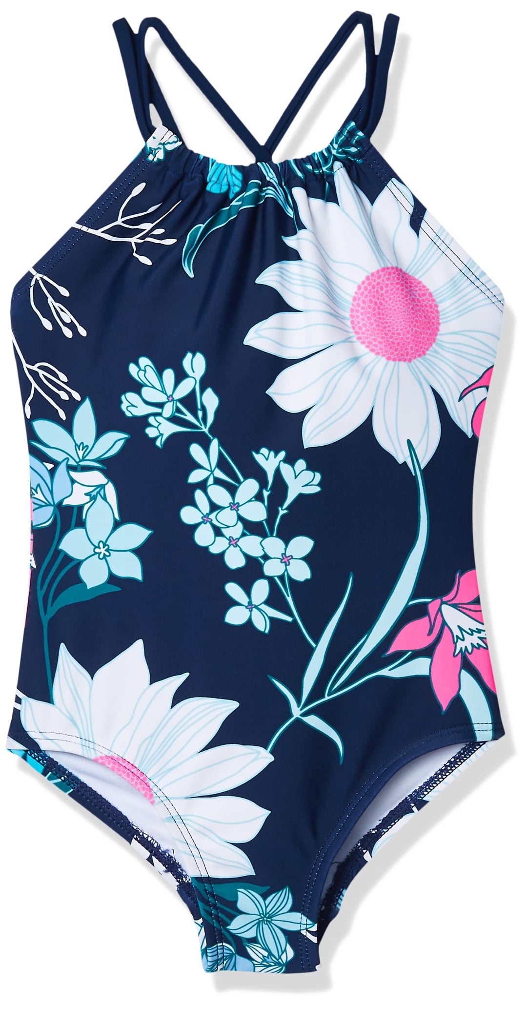 Kanu Surf Mädchen Jasmine Beach Sport Halter One Piece Swimsuit Badeanzug 4 Paige Floral Navy, 4 Pai