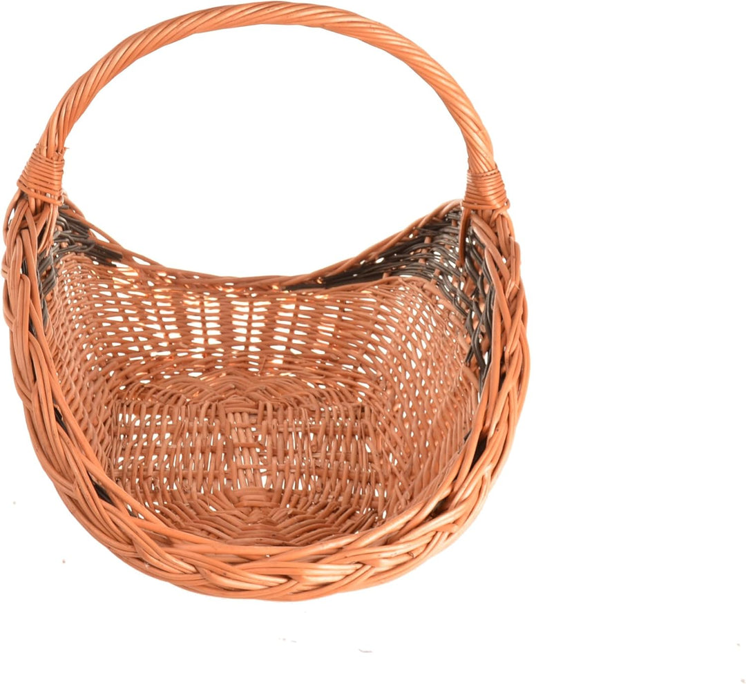 Weidenkorb für Kaminholz 62 x 42 cm – Handgefertigte Holz- & Dekokörbe mit Griff – Kamin Holzkorb Na