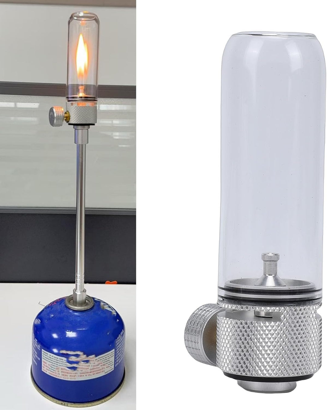 Gaslaterne, Vintage-Butanlaterne, Kompakte Tragbare Gaskerzenlampe für Outdoor-Camping