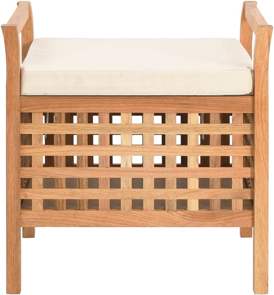 vidaXL Walnussholz Massivholz Sitzbank mit Stauraum Kissen Flurbank Sitztruhe Truhenbank Holzbank Ba