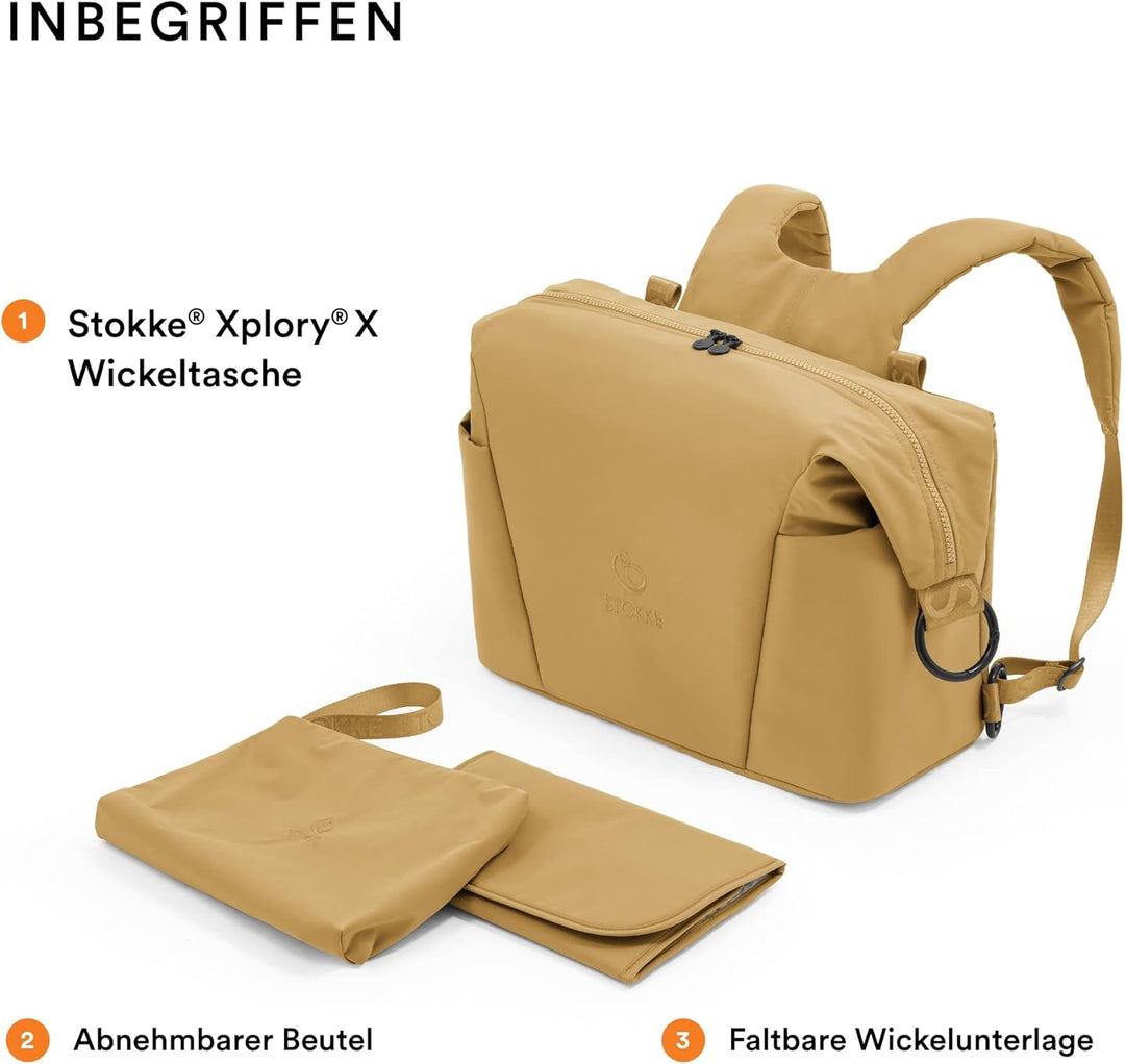 Stokke Xplory X Wickeltasche – Trageoption als Schultertasche oder Rucksack – Inklusive faltbarer Wi
