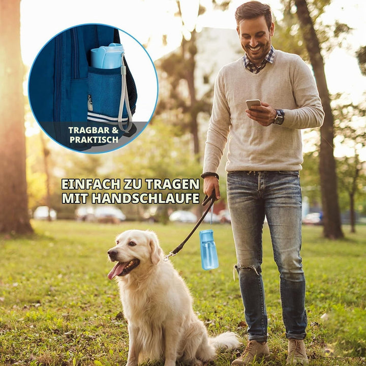 Trinkflasche Hunde für Unterwegs, 180° Faltbare Hunde Haustier Wasserflaschen, Hundetrinkflasche für