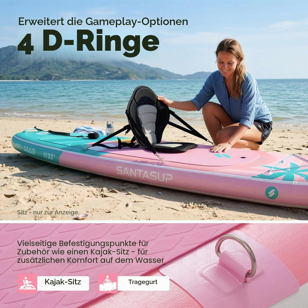 SantasupAufblasbares Stand Up Paddle Board 320/335cm Surfbrett SUP Komplettes Paddleboard Zubehör Ve
