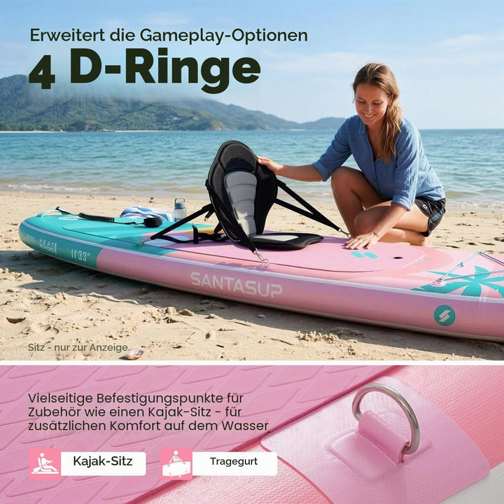 SantasupAufblasbares Stand Up Paddle Board 320/335cm Surfbrett SUP Komplettes Paddleboard Zubehör Ve