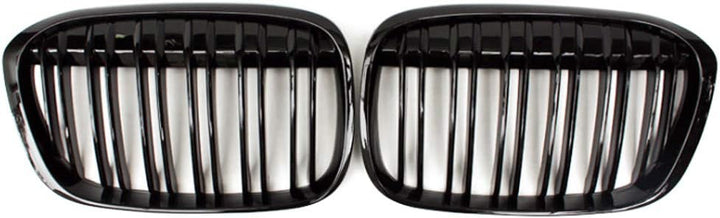 HZTWFC Ein Paar glänzender schwarzer Dual-Schiefergrilles Frontstossstange Nierenkühler für BMW x1 F