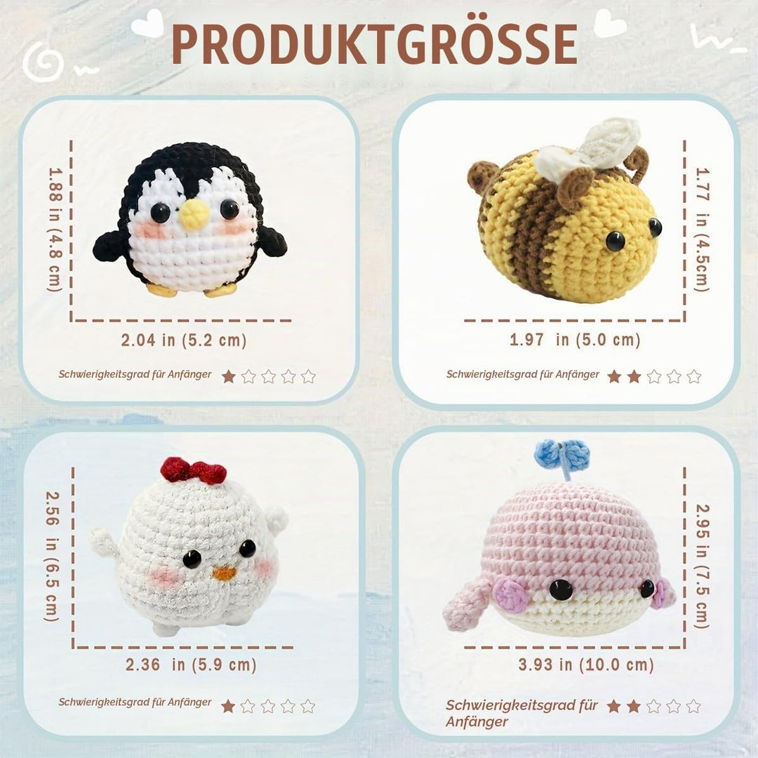 YAMAXIN Häkel-Set für Anfänger, Häkel-Starter-Set mit Schritt-für-Schritt-Videotutorials, Anfänger-H