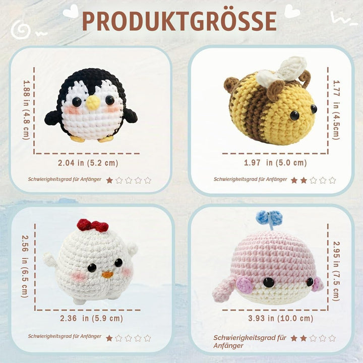 YAMAXIN Häkel-Set für Anfänger, Häkel-Starter-Set mit Schritt-für-Schritt-Videotutorials, Anfänger-H
