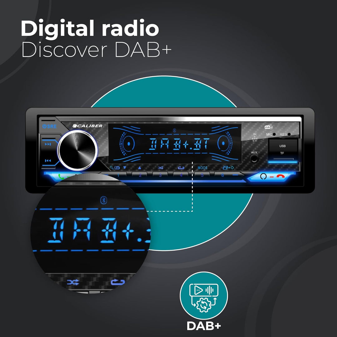 Caliber Autoradio DAB Plus & Bluetooth, 1-DIN, Freisprecheinrichtung, 4x100W, Multicolour, inkl. DAB