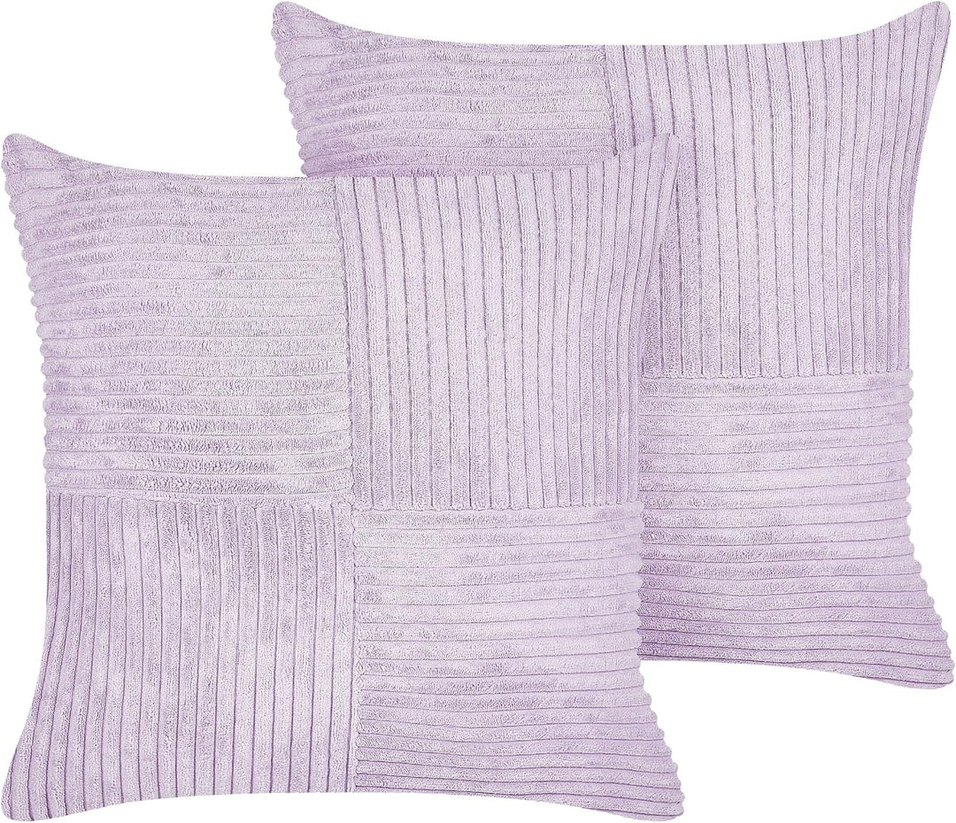 Set aus 2 dekorative Kissen aus Cord 43 x 43 cm Violett Millet