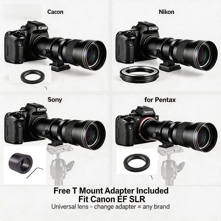 JINTU 420–800mm MF Teleobjektiv Kamera Zoomobjektiv F8.3 für Nikon SLR Kameras D780 D5600 D5500 D540
