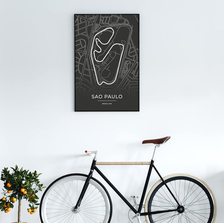 Vacentures Sao Paulo Rennstrecken Poster - Geschenk für Motorsport-Fans (50x70 CM), 50x70 CM