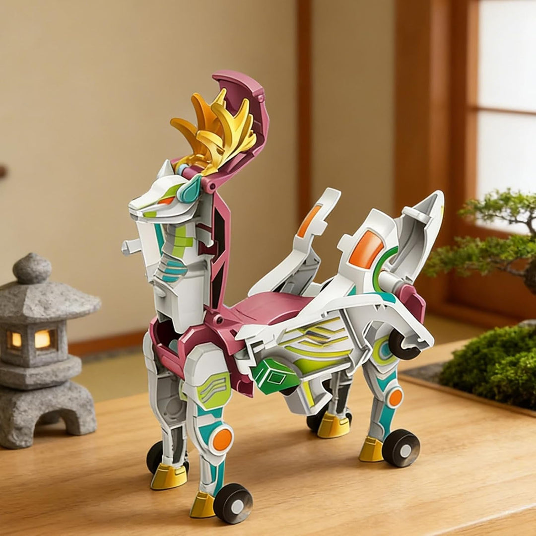 Transformatives Spielzeug | Transformatives Mechanisches Antistress-Spiel,Figur Fahrzeug mit Dinosau