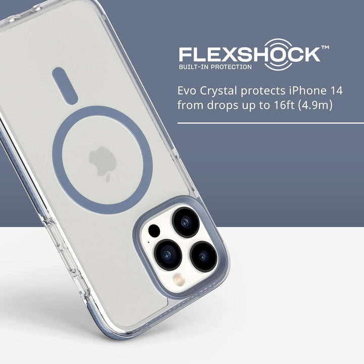 Tech 21 iPhone 14 Pro Max Evo Crystal Kompatibel mit MagSafe - Stossdämpfende & Kratzfeste Clear Pho
