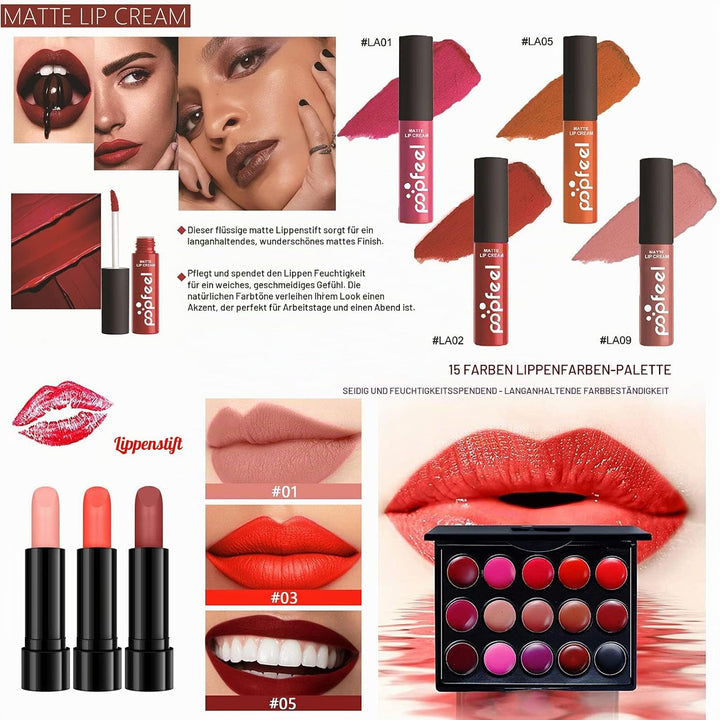 30St Schminkkasten Make-Up Set, Professionelles Kosmetische Schmink Set mit Lidschatten Lippengloss
