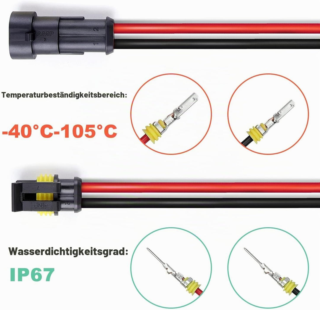 352 Stücke Wasserdichte KFZ Kabel Stecker Kit, 1/2/3/4 Pin Auto Stecker, schnelle und sichere elektr