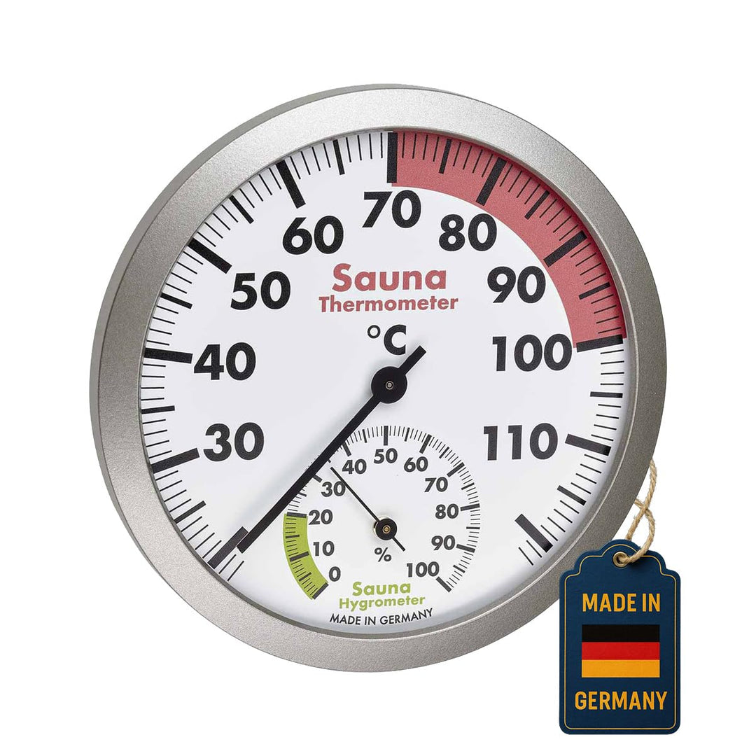 TFA Dostmann Analoges Sauna-Thermo-Hygrometer, hitzebeständige Materialien, Temperatur, Luftfeuchtig