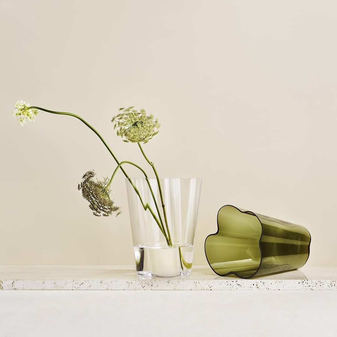 Iittala Vase Aalto 220 mm Grün aus Glas, 220 mm Grün