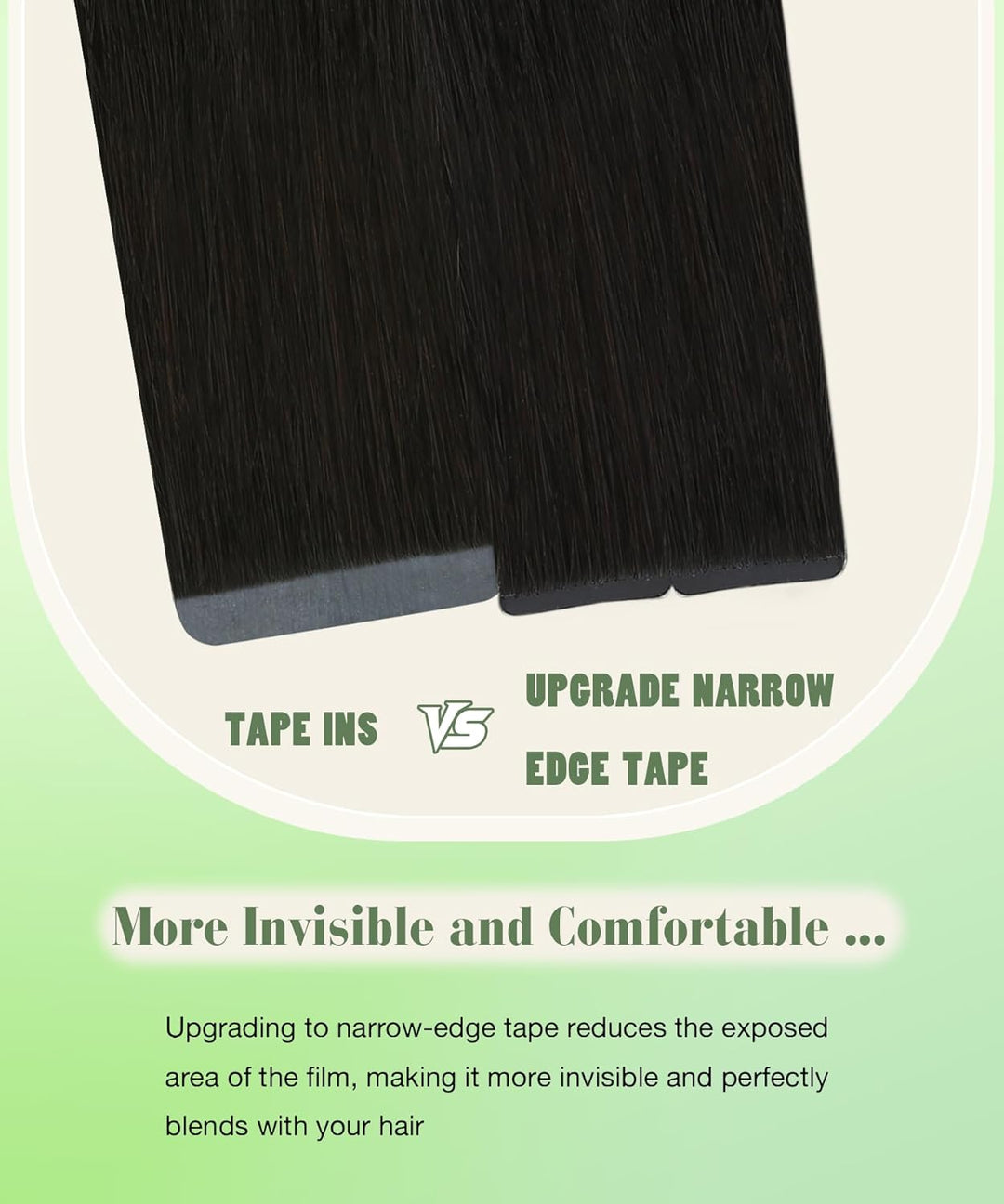 SURNEL Tape in Echthaarverlängerungen Tape Farbe Natur Schwarz 14 Zoll 50 Gramm 20Pcs Seidiges Glatt