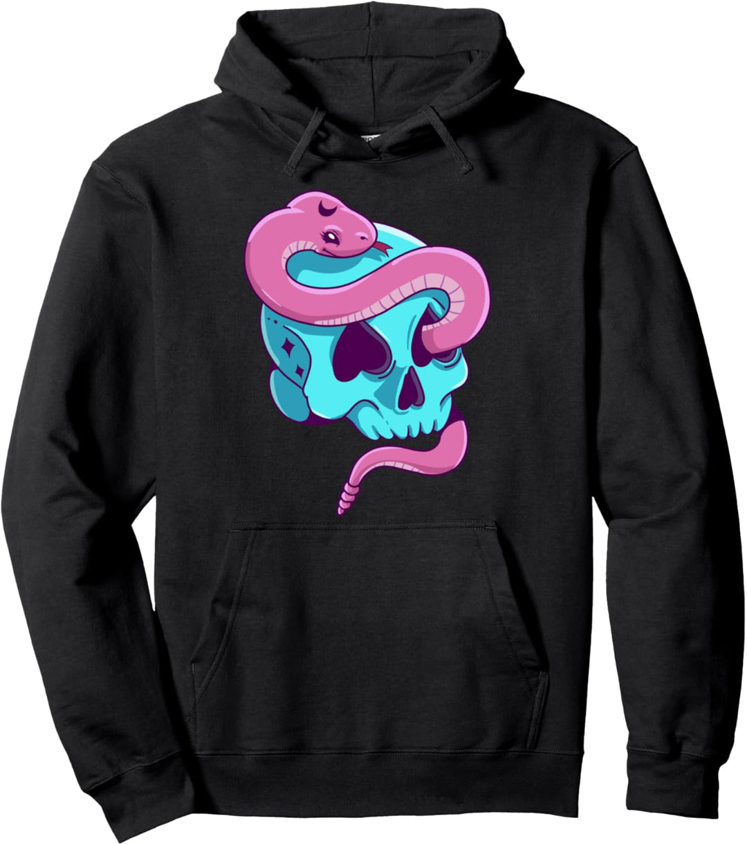 Schlange und Schädel Pastell Goth Geschenk Pullover Hoodie