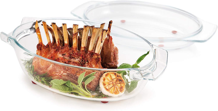 Tescoma Ovaler Bräter mit Deckel GrandCHEF 35 x 21 cm, aus Glas