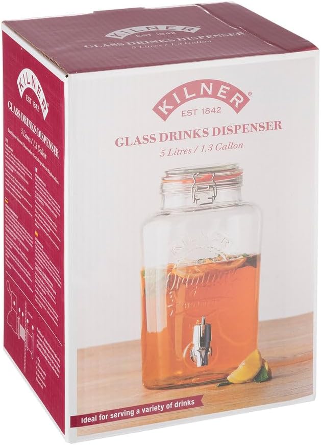 Kilner Getränkespender aus Glas mit Zapfhahn, 8 l 8 Liter-Classic, 8 Liter-Classic