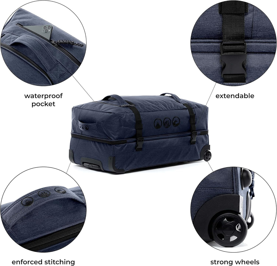 SONS OF ALOHA Grosse Reisetasche mit 2 Rollen Kane Rollkoffer 80 cm Koffer Sporttasche Reise-Trolley