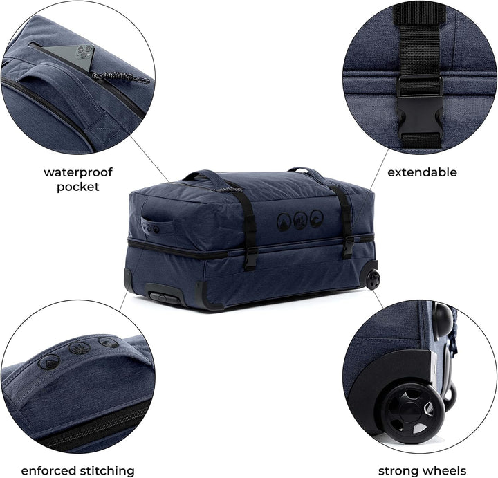 SONS OF ALOHA Grosse Reisetasche mit 2 Rollen Kane Rollkoffer 80 cm Koffer Sporttasche Reise-Trolley
