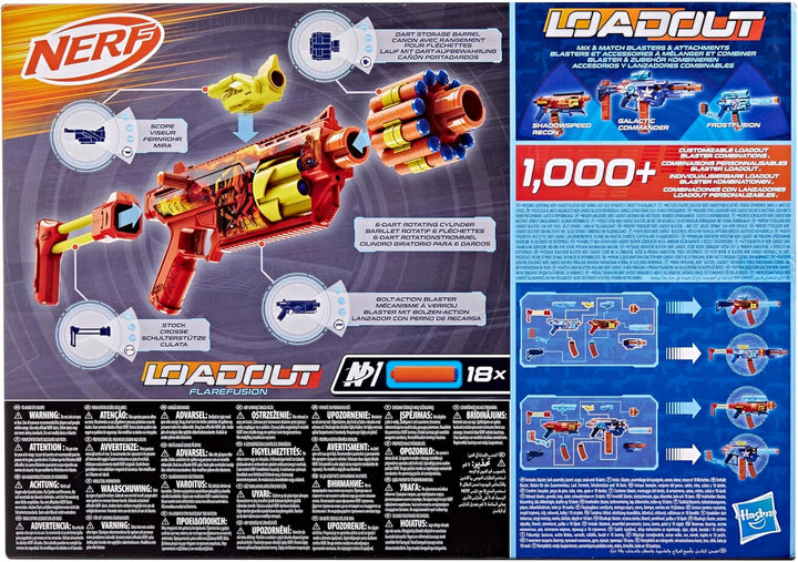 Nerf Loadout FlareFusion Blaster und 18 Nerf N1 Darts