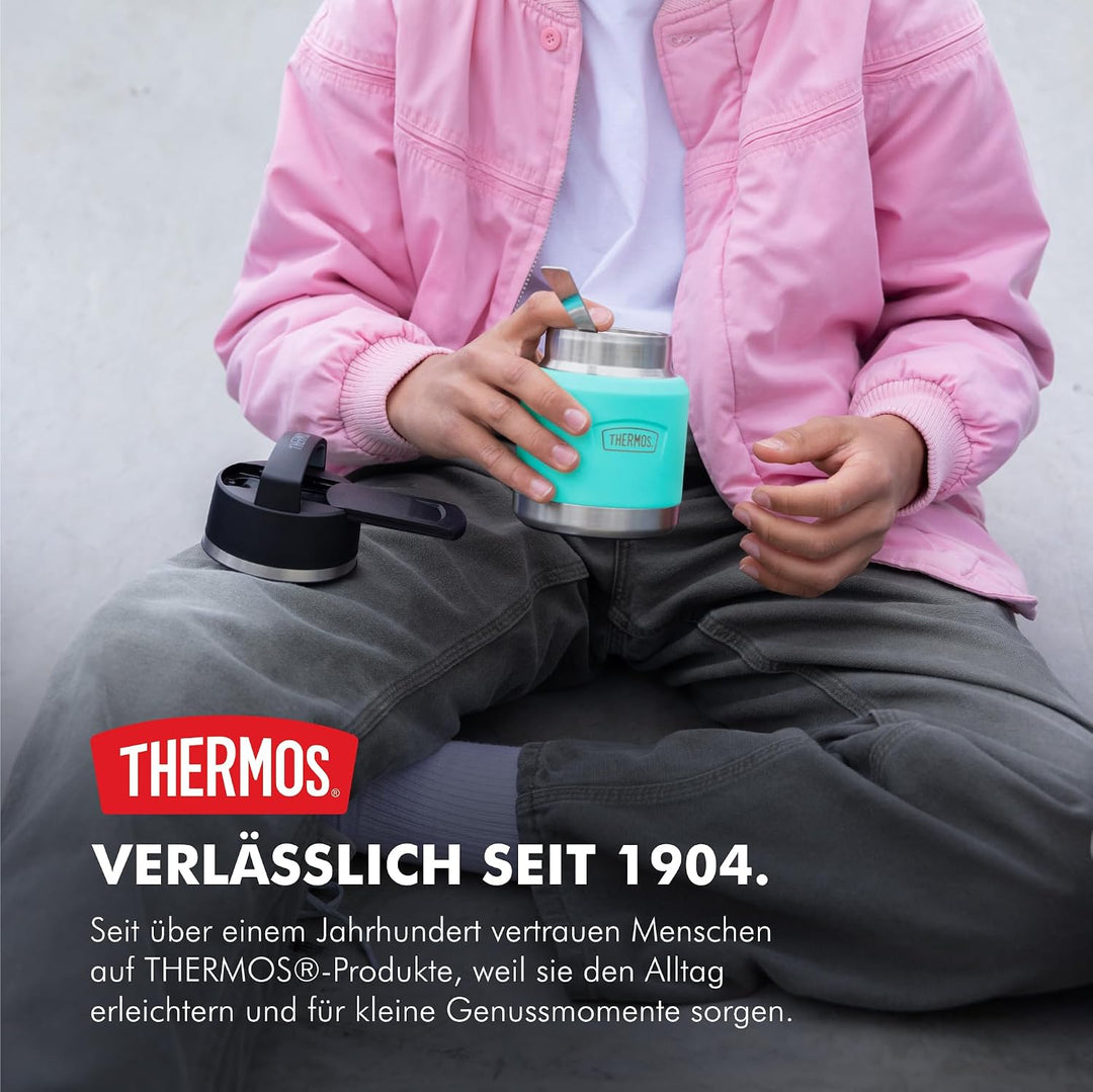 Thermos ICON Kids Thermobehälter für Essen 0,35l, pink, Edelstahl, absolut dicht, hält Speisen 12h h