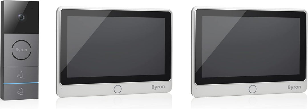 Byron Video-Gegensprechanlage mit Zwei 7 Zoll HD Touchscreen 720p (erweiterbar) Videoaufnahmefunktio