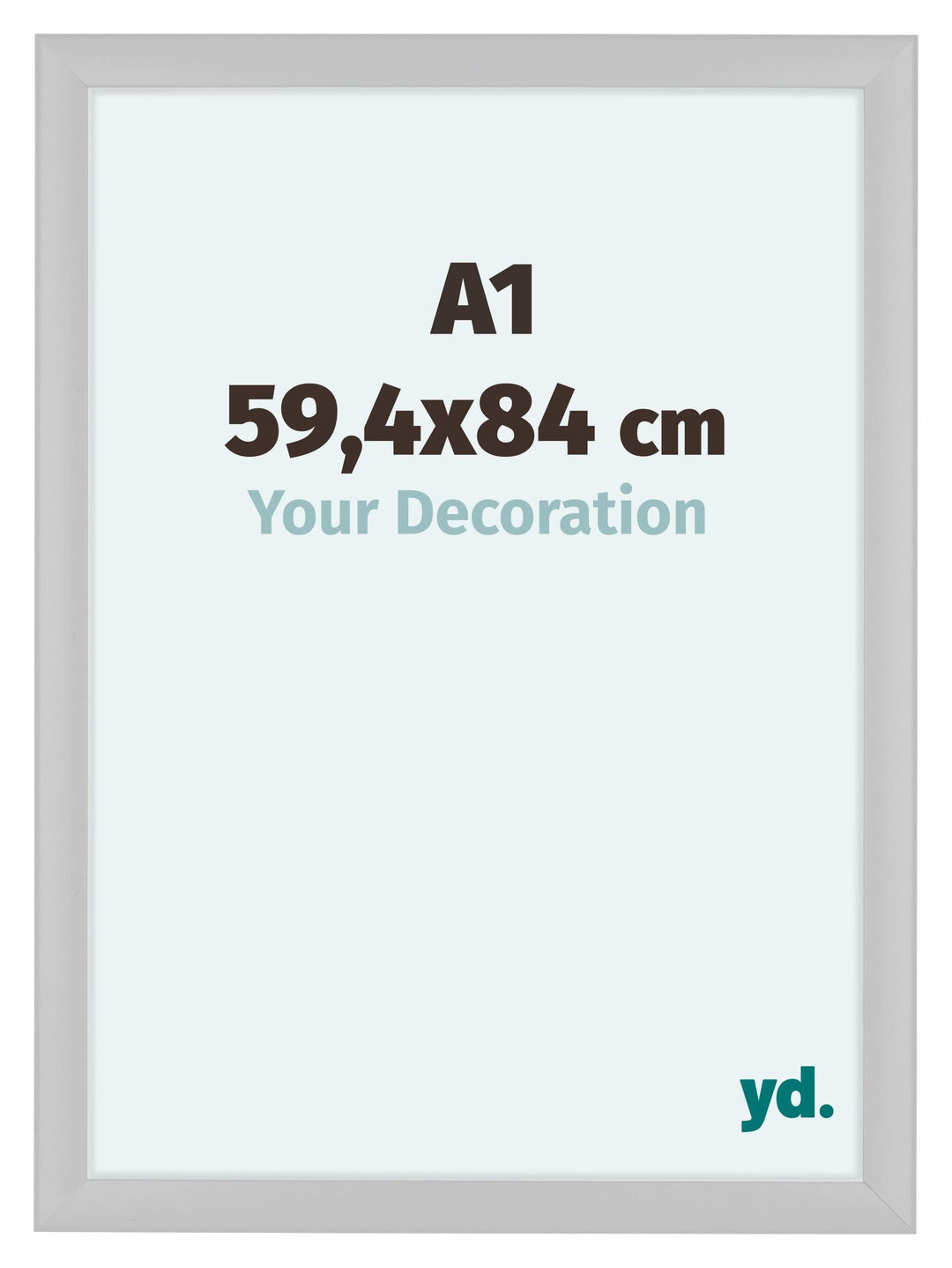 yd. Your Decoration - Bilderrahmen DIN A1 59.4x84 cm - Weiss Hochglanz - Bilderrahmen aus MDF mit Ac