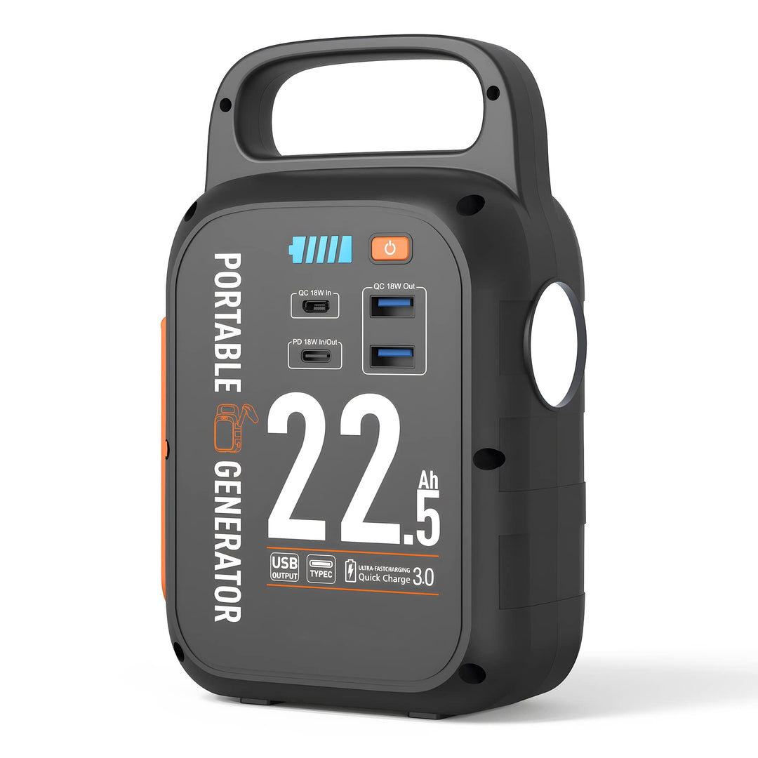 CAPTOK Kurbel Powerbank 22500mAh, Notstrom Akku 18W Schnellladen USB Typ-C, 83.25Wh Stromerzeuger Mi