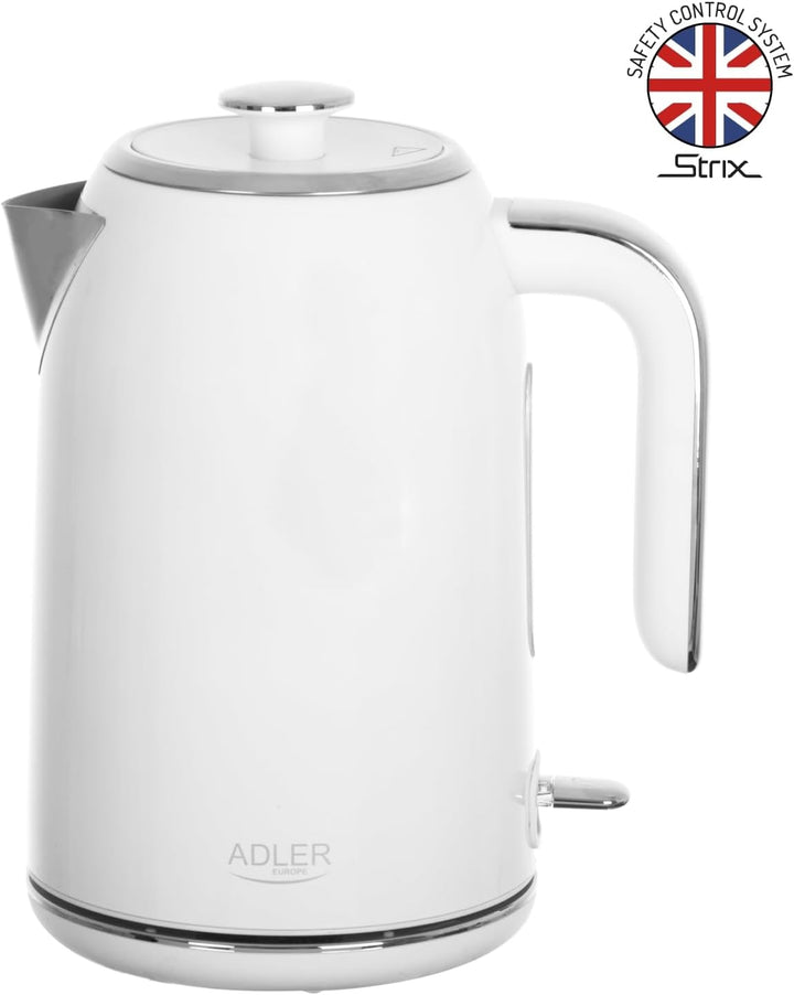 ADLER Metallkessel 1,7 l, STRIX-Steuerungssystem, Edelstahl, Silber 1.7 Liter Silber, 1.7 Liter Silb
