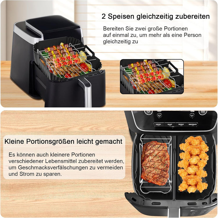 Silikonform Heissluftfritteuse für Ninja AF180EU 6.2L, 22 Stück Airfryer Silikonform Set mit Grillro