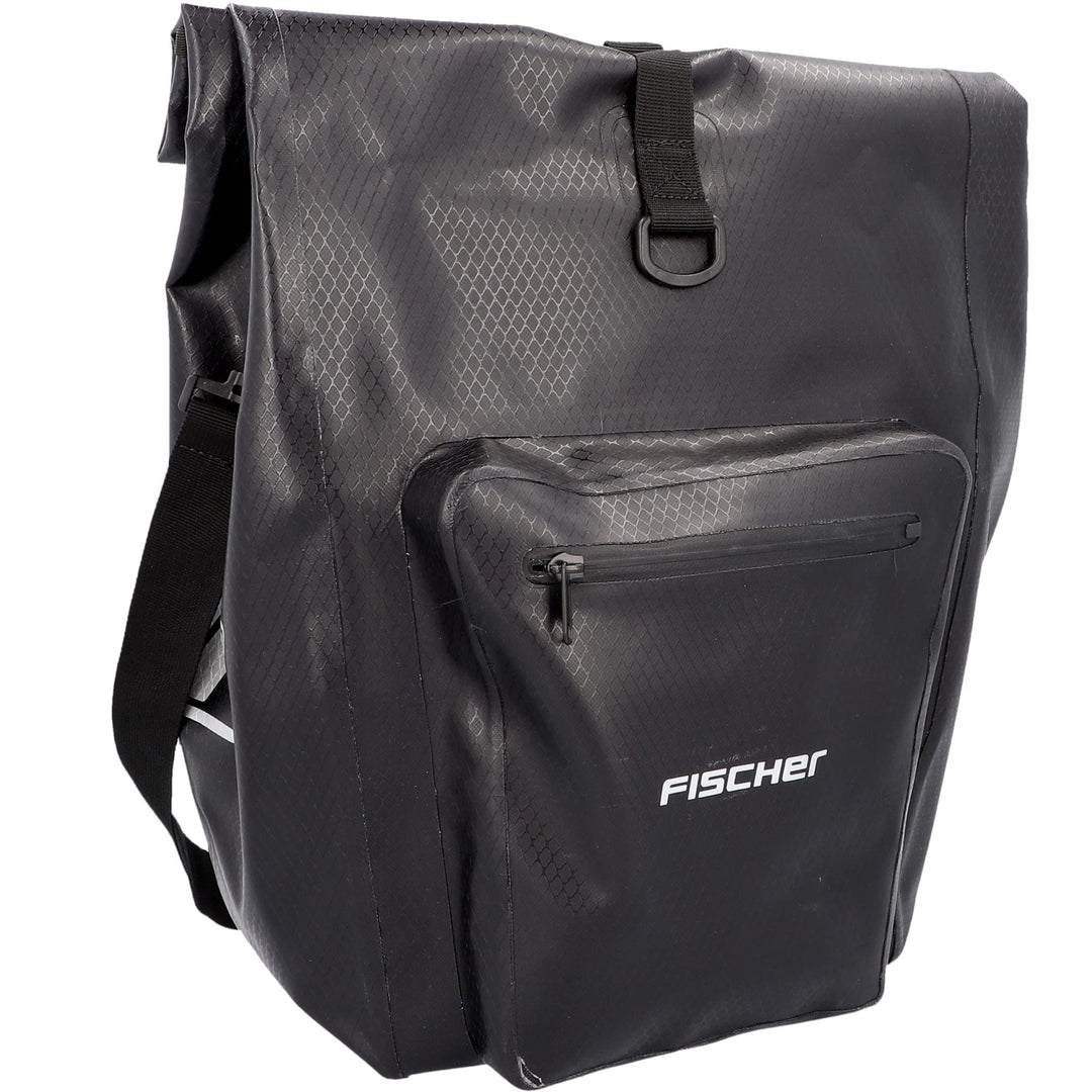 FISCHER Gepäckträgertasche Plus Terra, Fahrradtasche, wasserdicht, schwarz, Volumen 30 Liter