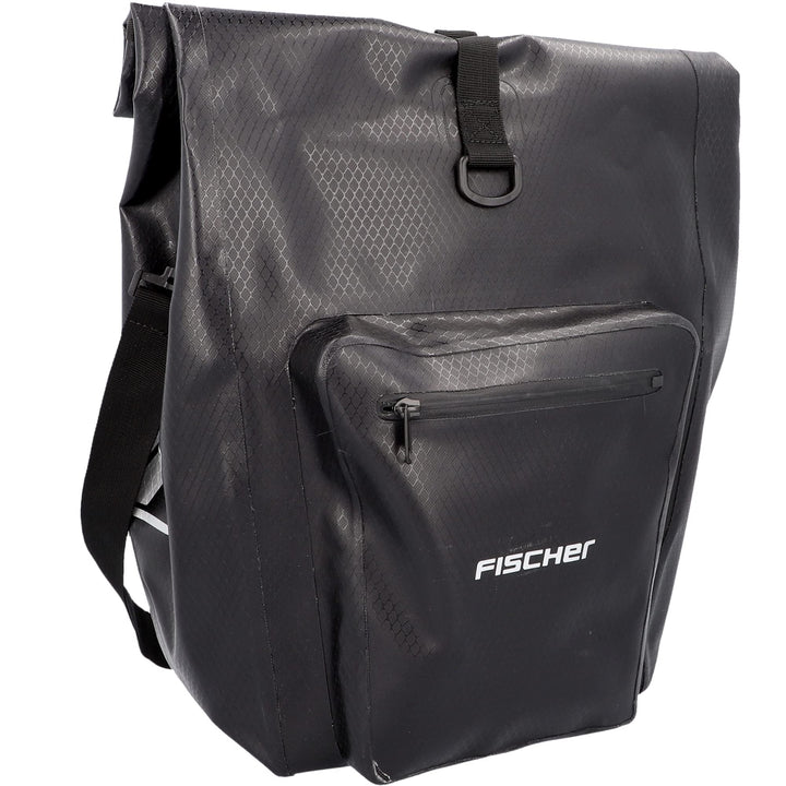 FISCHER Gepäckträgertasche Plus Terra, Fahrradtasche, wasserdicht, schwarz, Volumen 30 Liter