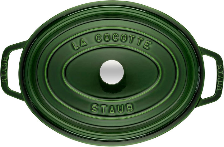 STAUB Gusseisen Bräter/Cocotte, Oval 33 cm, 6,7 L, Basilikum/Grün 33 cm, 6.7 L Basilikum-Grün, 33 cm