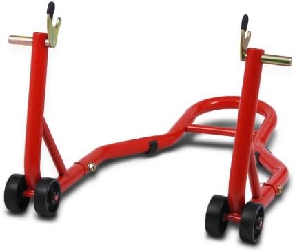 ConStands Mover II Racing - Motorrad Montageständer für Aprilia RS 125 Rot Hinten Rangierhilfe Hinte