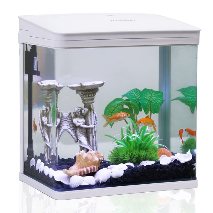 Nobleza - 7L Mini Aquarium Komplettset, Nano Aquarium Stabiles Einsteigerbecken mit LED-Beleuchtung
