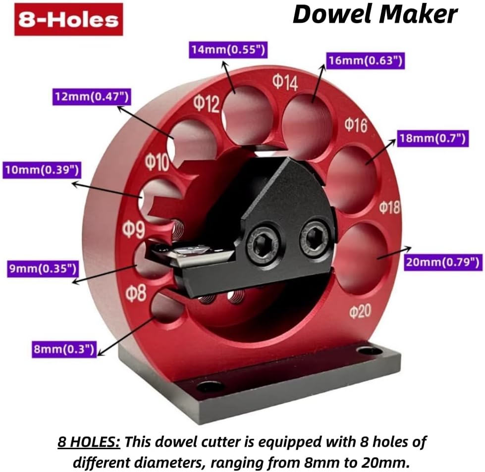 Dübelstangenmacher, Elektrische Bohrmaschine, Fräsdübel, Rundstab-Hilfswerkzeug, 8–20 Mm, Dübelmache
