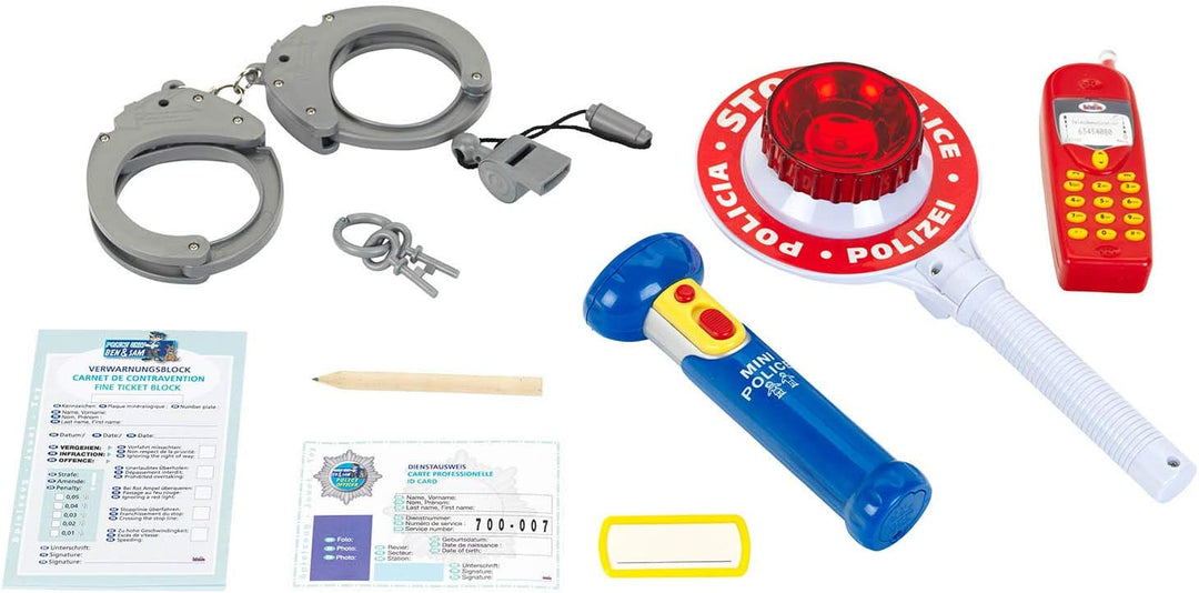 Theo Klein 8850 Police Unit Ben & Sam Set | Polizei-Zubehör-Set | Batteriebetriebene Taschenlampe un